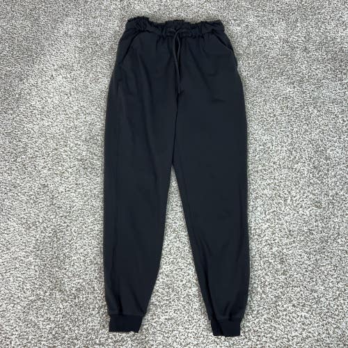 Lululemon Pants Womens 4 Black Woven Jgger Stretch High Rise Sweatpants Gym Logo
