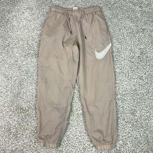 Nike Pants Mens Small Beige Woven Joggers Mesh Lined Swoosh Running Athletic