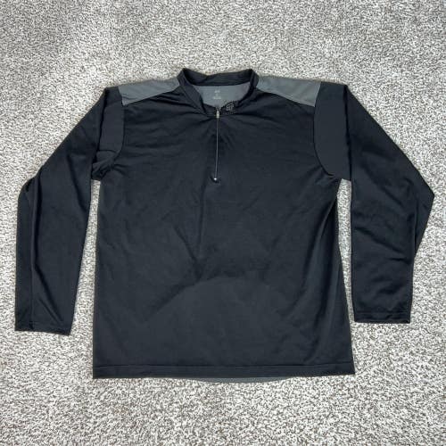 Fox Racing Shirt Mens XL Black Gray Long Sleeve Cycling Jersey 1/4 Zip Pocket