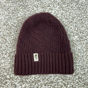 The North Face Hat Beanie Mens One Size Red Knit Winter Outdoor Casual Hiking