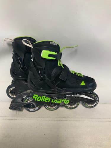Used Rollerblade MICROBLADE ADJ 2-5 Junior Rec Fitness Skates Black Adjustable 11823-S000037344