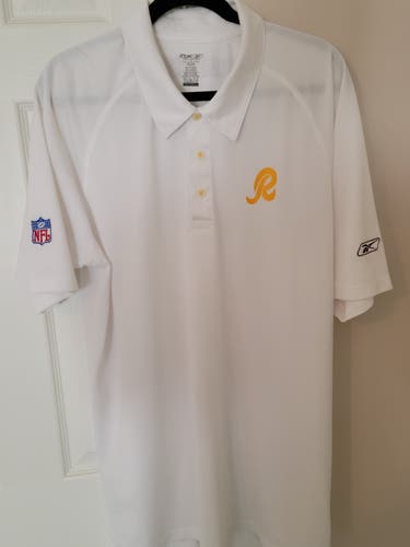 Washington Redskins (Commanders) Vintage White Golf Polo Reebok White Large/Extra Large Adult Unisex