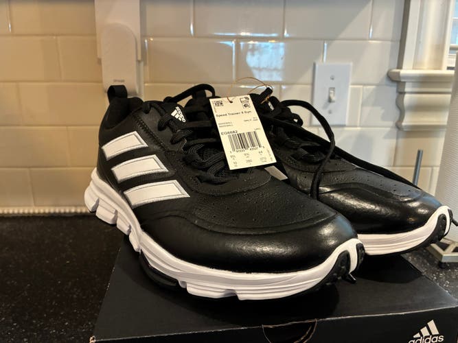 Black Men's Size M 10.0 (W 11.0) Adult Adidas Speed Trainer 5 Low Top Turf Cleats (New)