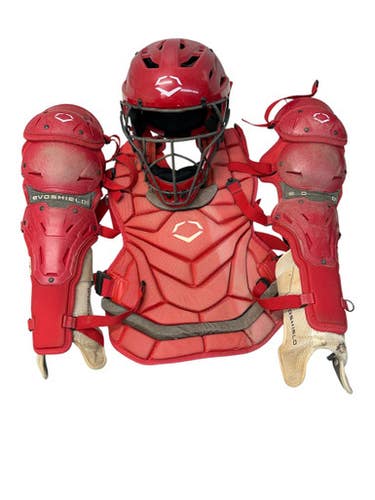 Used Evoshield PRO SRZ 2.0 CATCH SET Catchers Chest Protector Red Intermed 11835-S000203290