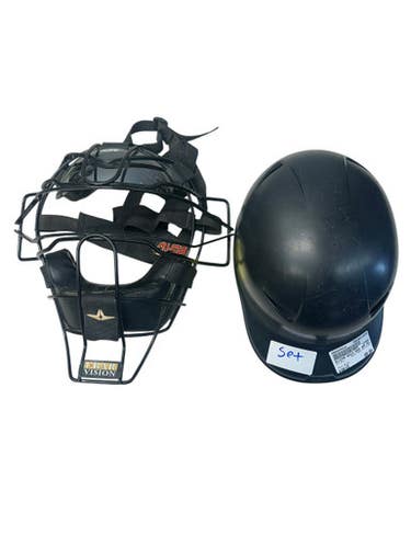 Used All Star AEGIS MASK AND HELMET Catchers Helmet w/Mask Black LG 11835-S000205418