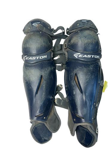 Used Easton PROWESS ELITE Catchers Leg Guards Navy Blue Junior 11835-S000205438