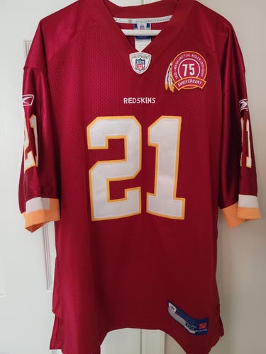 Authentic Reebok "On-Field" Sean Taylor #21 Jersey with 75th Anniversary Patch Size 52 L/XL Adult