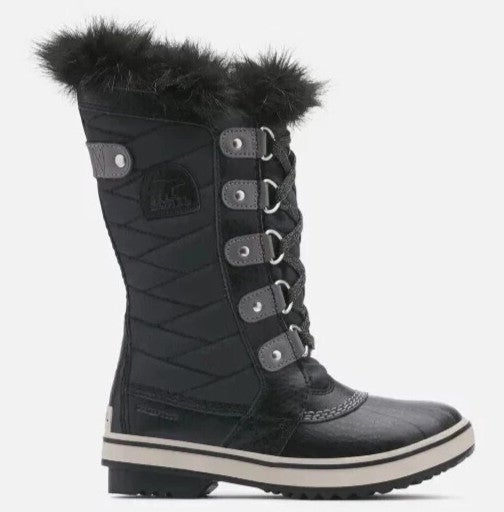 Sorel Tofino II 1690541-010 Kids 5 Black Faux Fur Waterproof Winter Boot RHS7776
