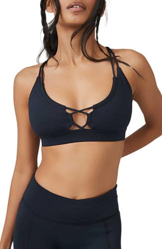 Free People Fp Movement Resilience Sports Bra Women S Black Strappy Back DDR2796