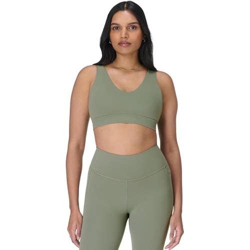 Sweaty Betty Ultimate Studio Voop Sports Bra Women's Medium Green Y-Back DDR2803