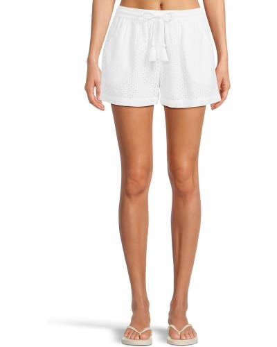 Tommy Bahama Eyelet Cove Shorts Women's Small White 100% Organic Cotton DDR2868