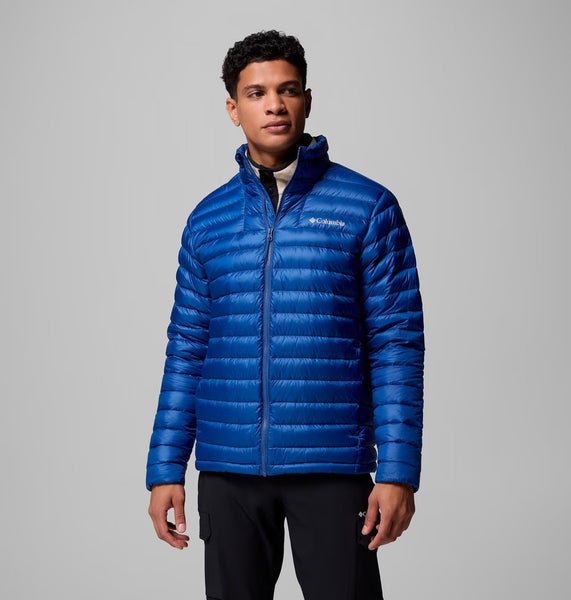 Columbia Corelite Puffer Jacket Men's L Blue 700 Down Insulated Packable JAX1103