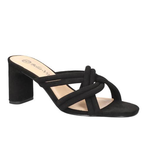 Bella Vita Carmen Sandals Women's 12 Black Slip On Open Toe Block Heel HAWK3147