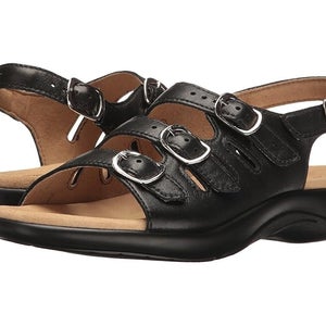SAS Mystic Sandals Womens 11.5 Black Leather Adjustable Strap Slingback HAWK3135