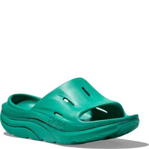 Hoka One One Ora Recovery Slide 3 1135061-TCHG Men's US 9 Green Sandals HAWK3007