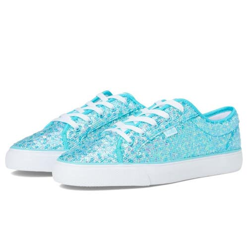 Keds Jump Kick Sneaker Kids US 3 Blue Sequins Lace Up Lifestyle Shoes HAWK3153