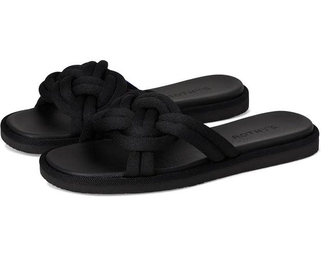 Rothy's the Summer 191-002 Sandals Women's US 8 Black Slip-On Slide HAWK3136