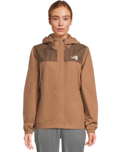 The North Face Antora Rain Jacket Women's M Smokey Brown Hooded Full Zip DDR2871