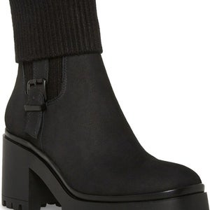 Blondo Roary Boots Women's 6 Black Nubuck Leather Waterproof Block Heel HAWK3000