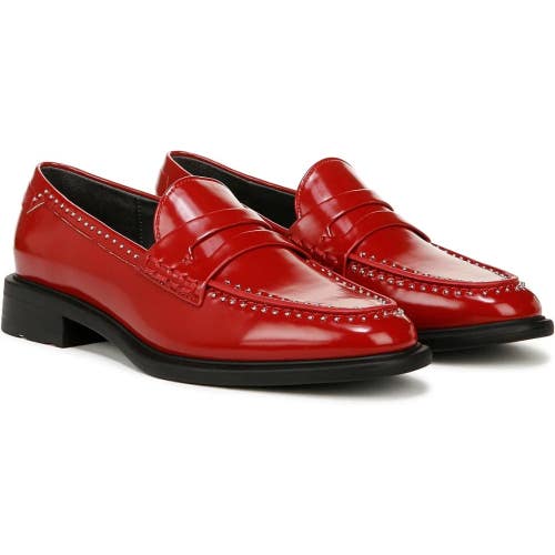 Franco Sarto Eden Penny Loafers Women's 7 Red Studded Moc Toe Slip-On RHS7768