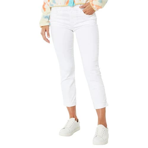 KUT from the Kloth Amy Jeans Women's 4 White Denim Straight Leg Cropped DDR2642