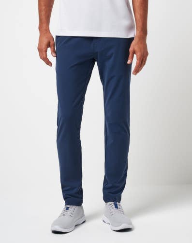 TravisMathew Open to Close Tech Pants Men 32 Blue Chino Golf Performance DDR2346