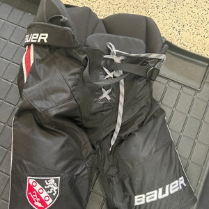Senior Small Bauer Lil Sport Hockey Pants (Used) Morristown beard Hockey pants (Custom) read Desc