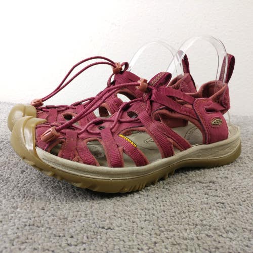 Keen Whisper Womens Size 9.5 Waterproof Sandals Red Burgundy Bungee Cord Shoes