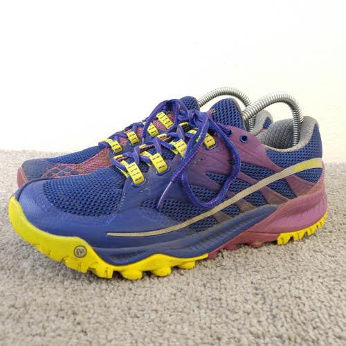 Merrell All Out Charge Trail Running Shoes Womens Size 8.5 Blue Purple Low Top