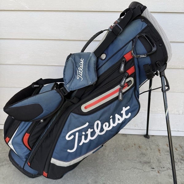 Titleist Players Golf Stand Carry Bag Dual Straps Blue Red Black 4 Way Dividers