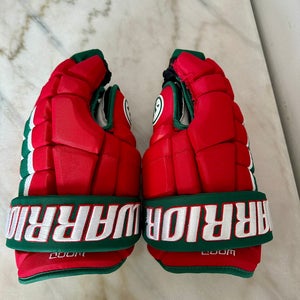 Pro Stock Used 14" Warrior AX1 Pro New Jersey Devils Retro Heritage Hockey Gloves