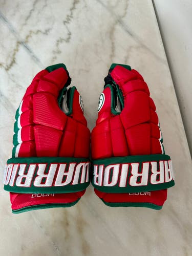 Pro Stock Used 14" Warrior AX1 Pro New Jersey Devils Retro Heritage Hockey Gloves