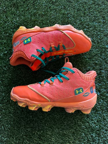 Orange Kid's 6Y (Big Kids / Youth) Youth Under Armour Harper 9 High Top Molded Cleats (Used)