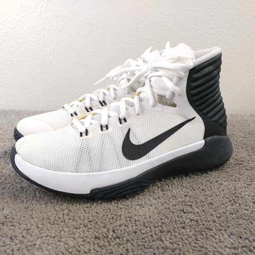 NIKE Prime Hype DF 2016 Womens Size 7.5 Basketball Shoes White Black Sneakers