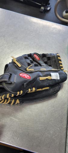 Used Rawlings 14 BB/SB Glove RH Throw Black 14" 11497-S000155785