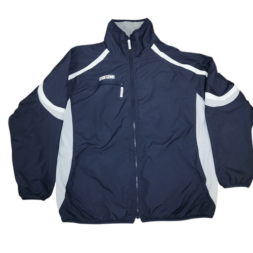 CCM HOCKEY WARM UP JACKET XL NAVY GRAY FLEECE LINED