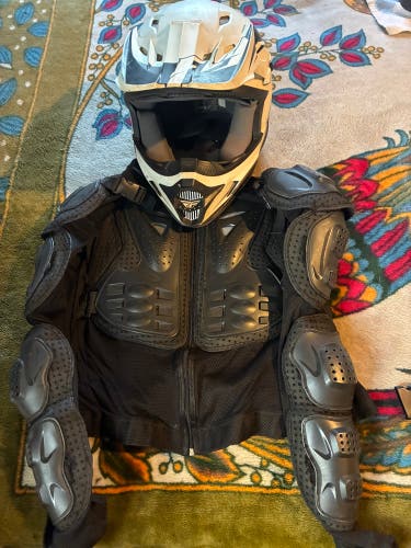 Used Fly Racing Kinetic Helmet / Used Motocross Body Shield