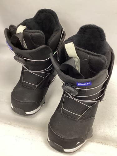 Used Burton SMALLS STEP ON Boys Snowboard Boots Black Junior 06 11851-S000043468