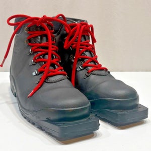 Alico Italy Padded Black Leather 3-Pin/75mm Telemark/XC Ski Boots US Men's 10.5