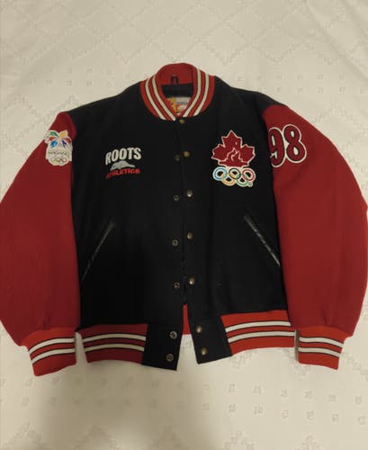 Vintage Team Canada 1998 Nagano Olympics Roots Wool Bomber Jacket