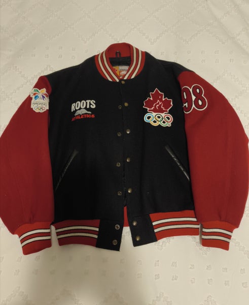 Vintage Team Canada 1998 Nagano Olympics Roots Wool Bomber Jacket