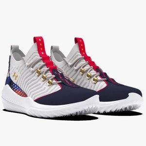 new men's size 7.5 Under Armour Bryce Harper 9 USA Turf Shoes 3027440-101