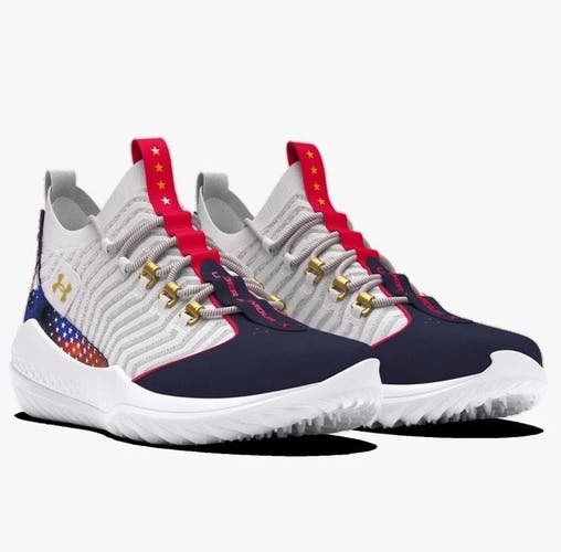 new men's size 7.5 Under Armour Bryce Harper 9 USA Turf Shoes 3027440-101