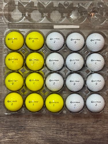 20 TaylorMade SpeedSoft Golf Balls - Some Yellow, 5A/4A Condition