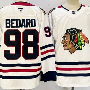 Connor Bedard Chicago Blackhawks Away White Jersey Size 46