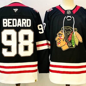 Connor Bedard Chicago Blackhawks Alternate Black Jersey Size 46