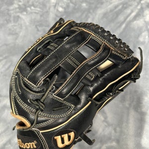 Black Wilson A2000 RH Outfield Baseball Glove 12.75" (Used)