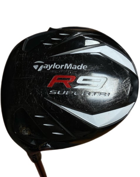 TaylorMade R9 SuperTri LH Driver Stiff Flex 9.5 Loft Stock Shaft Golf Pride Power Wrap