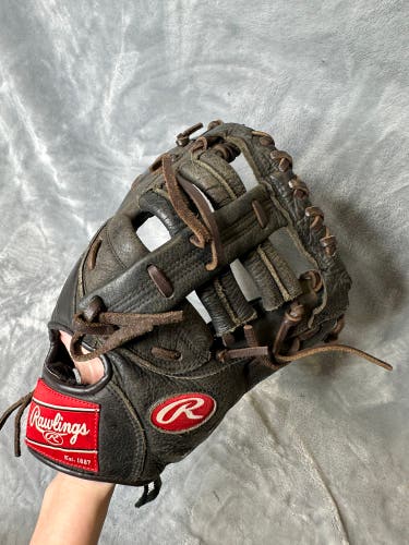 Black Rawlings Premium Series First Base Baseball Glove 12.5" (Used)