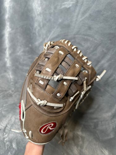Brown Rawlings R9 RH First Base Baseball Glove 12.5" (Used)